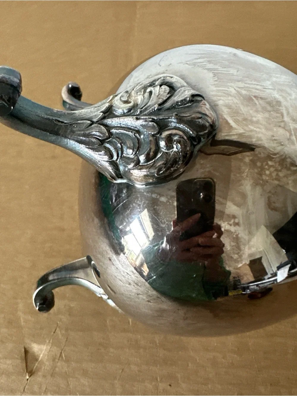 Christofle Silver Plated Coffee Urn with Ornate Handle